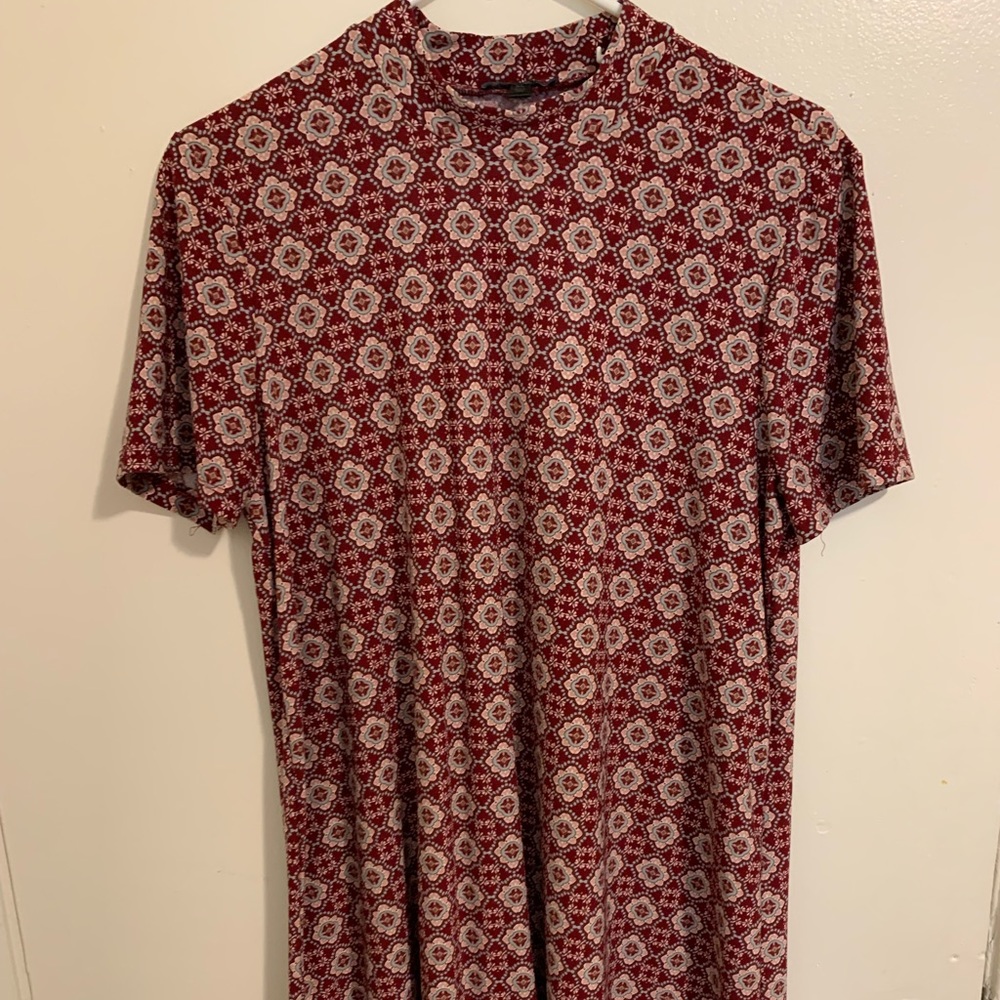 mid-length red abstract dress